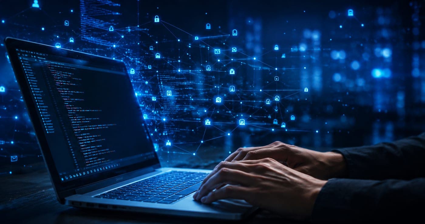 Cybersecurity team working together to protect business systems